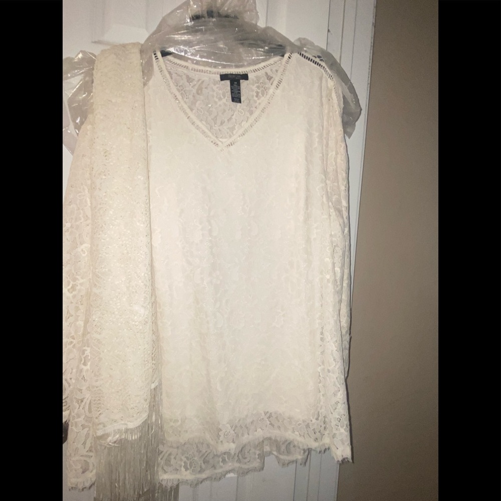 White lace top /throw over Bundle new